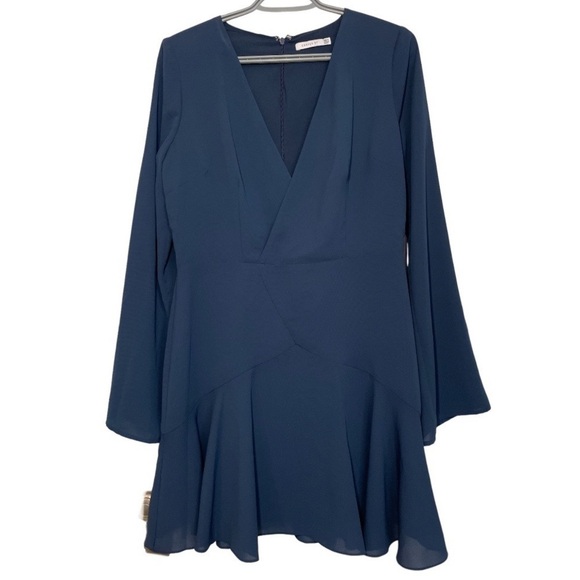 Cooper St V-neck Long Sleeve Navy Mini Dress size US 8 - Picture 2 of 7